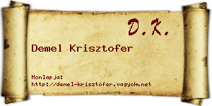 Demel Krisztofer névjegykártya